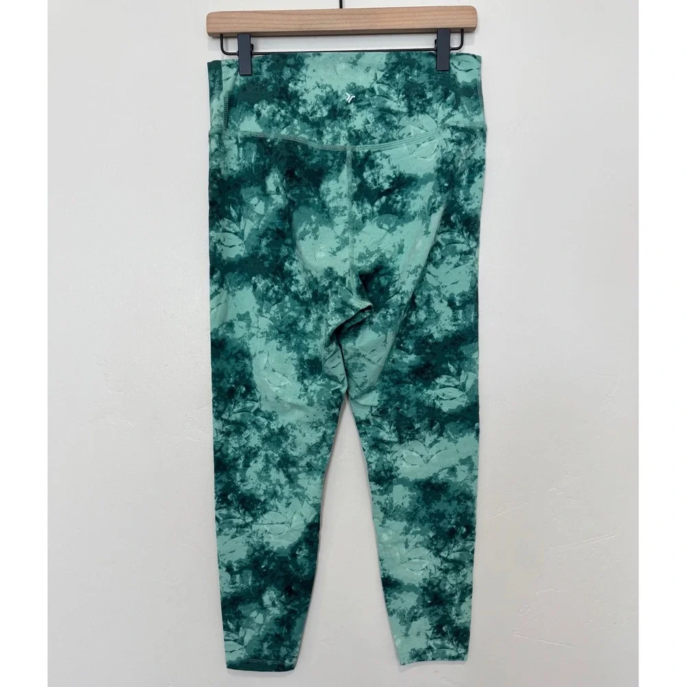 Old Navy Active PowerChill Green Tie Dye Leggings and Sports Bra Set Womens L
